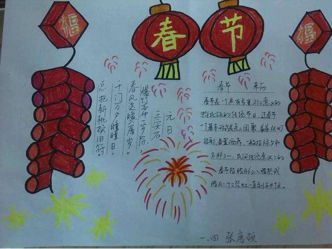 一二三年级最简单的过年手抄报 最简单的手抄报