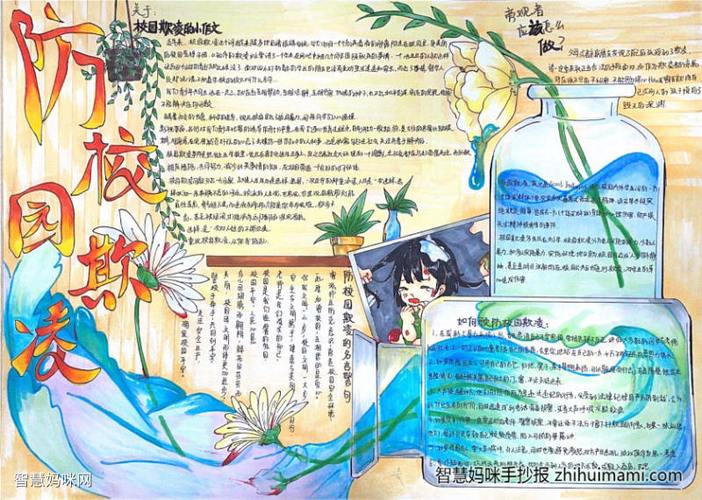 预防校园欺凌优秀一等奖手抄报 一等奖手抄报