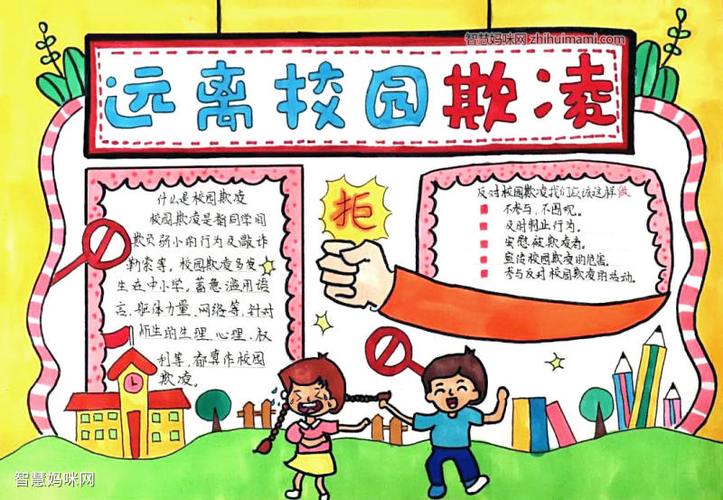 预防校园欺凌优秀一等奖手抄报 一等奖手抄报