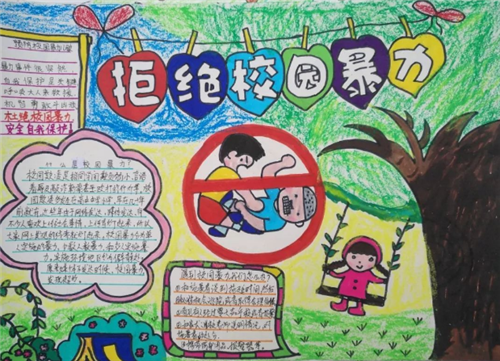 预防校园欺凌优秀一等奖手抄报 一等奖手抄报