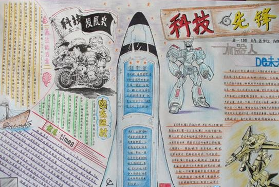 1 6年级科技一等奖手抄报 四年级科技手抄报