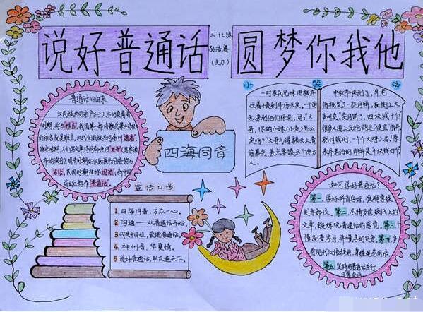 推广普通话一二三年级手抄报 推广普通话手抄报