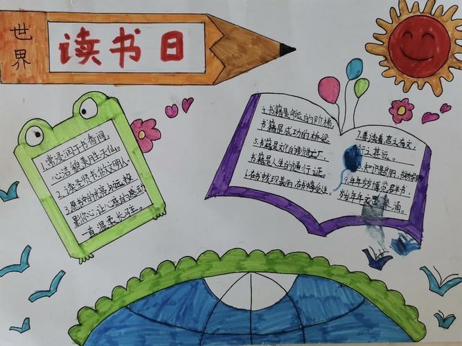 全民读书日大学生手抄报 读书日手抄报