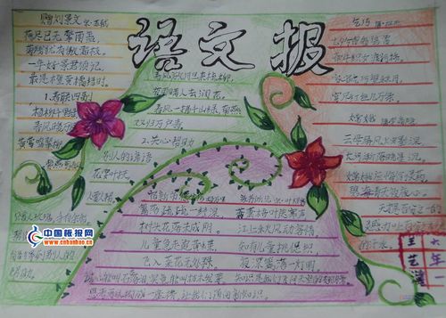 四年级一等奖语文节手抄报 一等奖手抄报