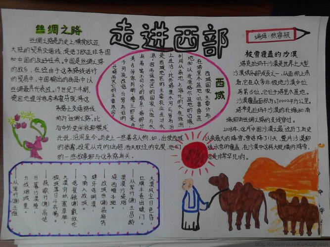 怎么画走进西部的手抄报 关于西部的手抄报
