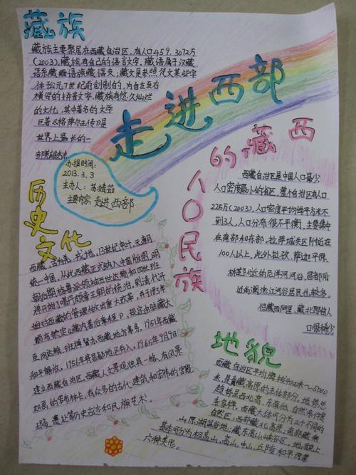 怎么画走进西部的手抄报 关于西部的手抄报