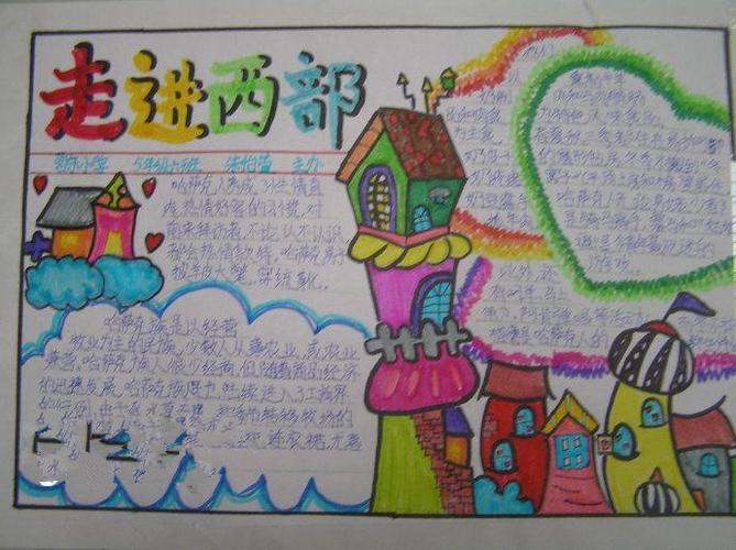 怎么画走进西部的手抄报 关于西部的手抄报