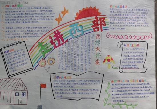 怎么画走进西部的手抄报 关于西部的手抄报