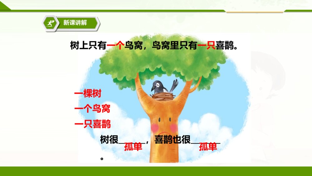 人教版一年级语文下册树和喜鹊PPT课件8