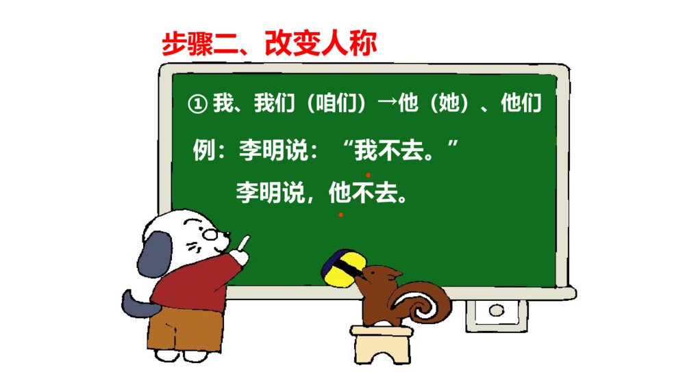 三年级语文下册句子专项训练 直述句改转述句 PPT课件4