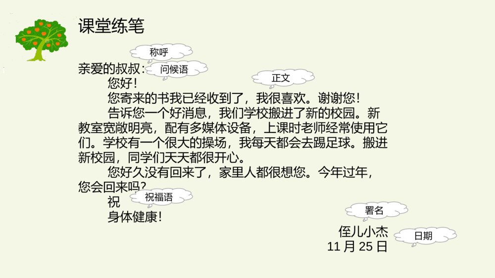 四年级语文上册 第七单元 习作:写信 PPT课件9