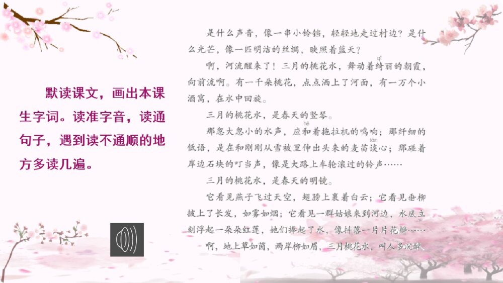 四年级语文下册 第一单元 三月桃花水PPT课件4