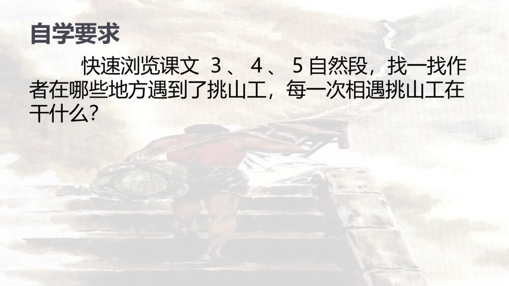 小学四年级语文下册 第七单元 25 挑山工PPT课件4