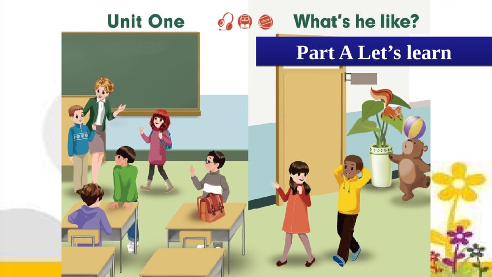 五年级英语上册 Unit 1 What’s he like Part A Let’s learn课件PPT1