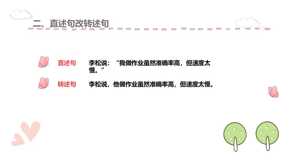 五年级语文下册 直述句改转述句PPT课件4