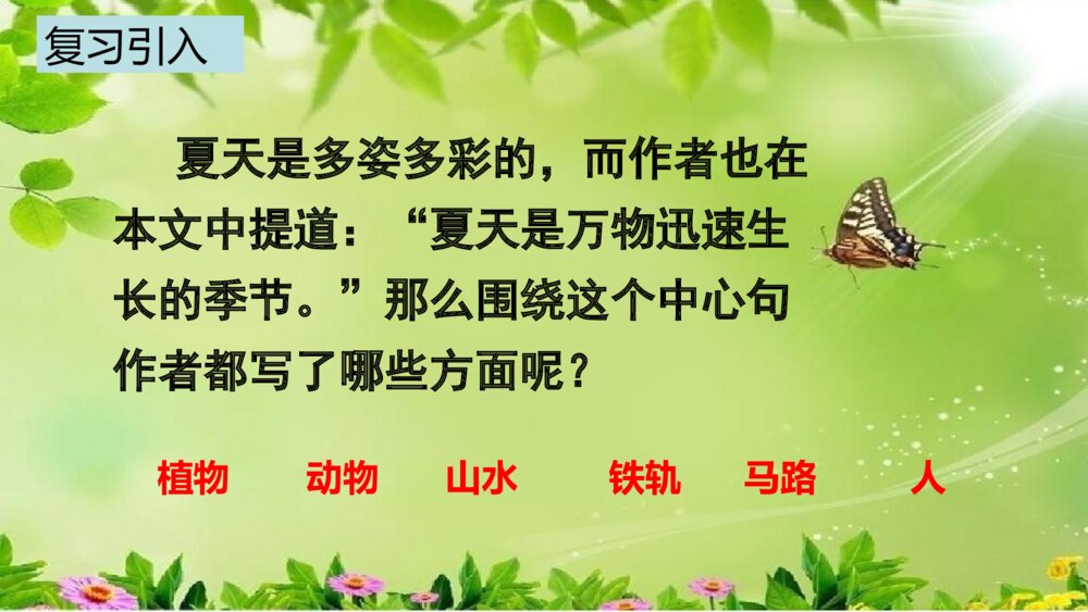 小学语文六年级上册《夏天里的成长》PPT课件4