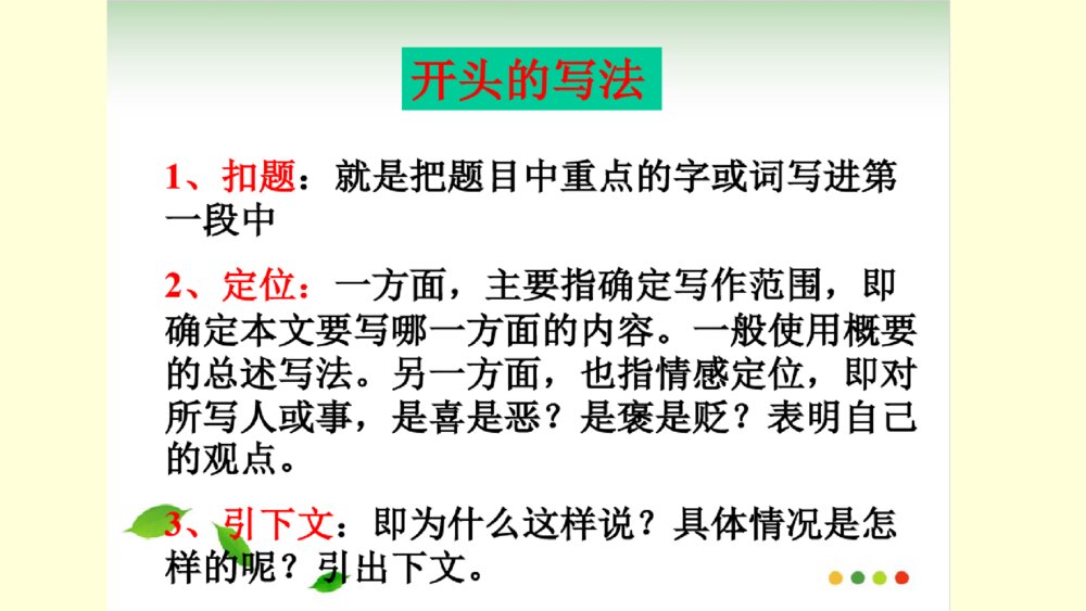 语文六年级下册 如何写好作文的开头 PPT课件3