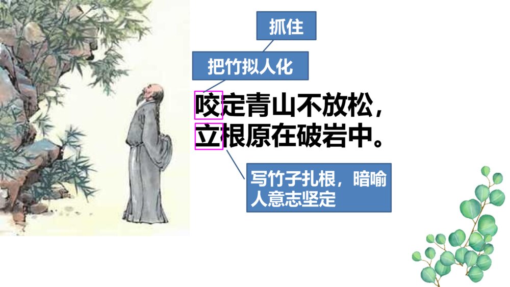 六年级语文下册 第四单元 古诗三首 竹石 PPT课件10